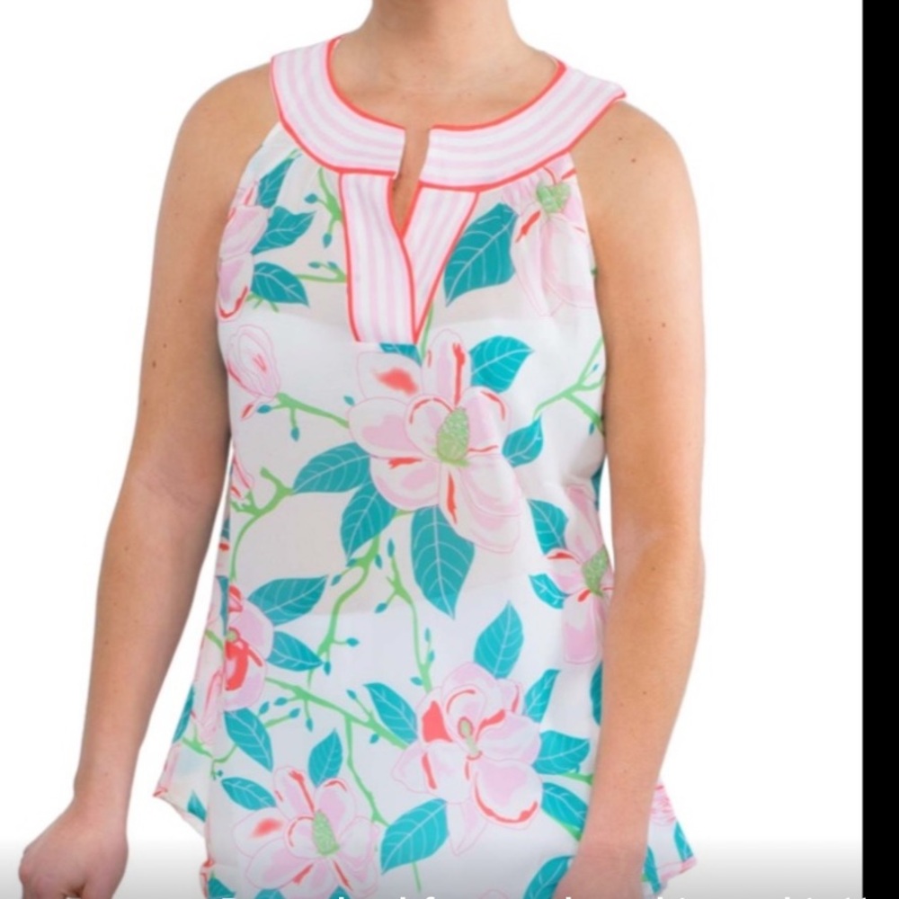 Gretchen Scott Tabby Silk Tank magnolia heaven